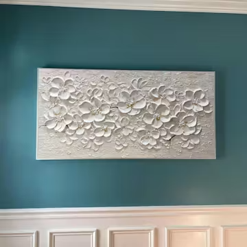 BLOSSOM SERENADE: Textured Floral Oil Painting photo review