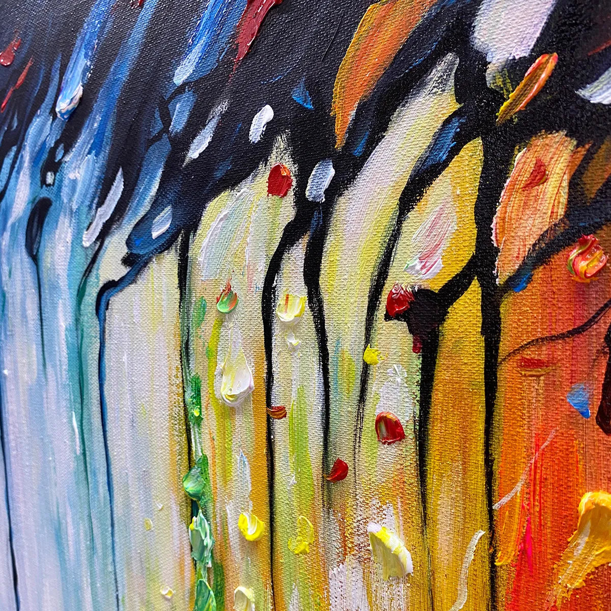 RAINFOREST MELODY: Abstract Painting, Colorful Waterfall, Living Room, Dining Room, Office - Image 3