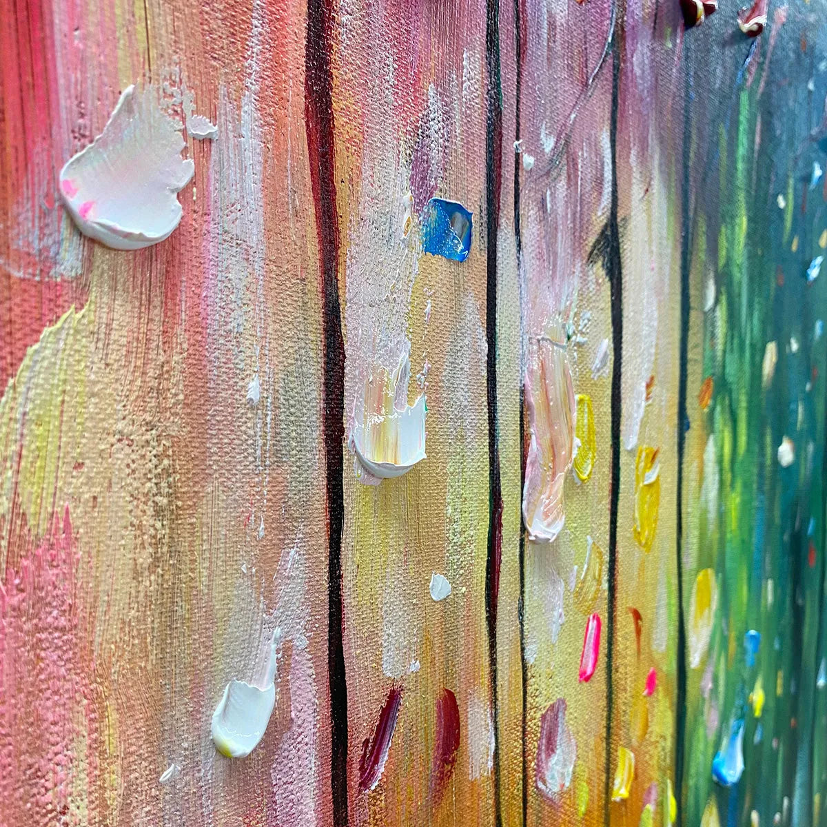 RAINFOREST MELODY: Abstract Painting, Colorful Waterfall, Living Room, Dining Room, Office - Image 5