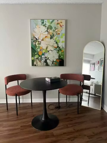BLUSHING BLOOMS: Textured Floral Painting, Impasto Palette Knife, Vertical Canvas, Modern Floral Wall Art photo review