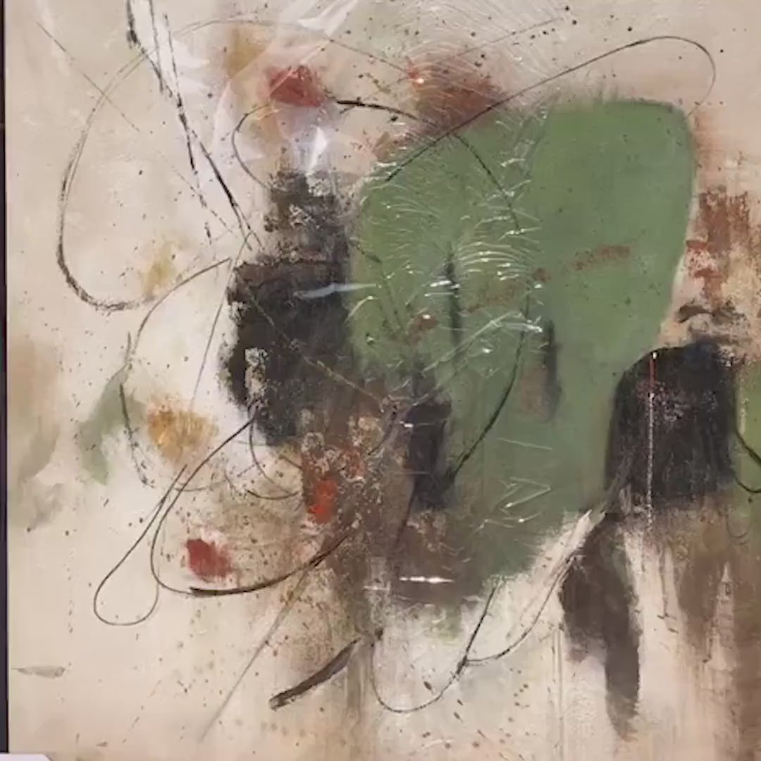 SAGE ABSTRACT: Minimalist Abstract Painting, Vertical Wall Art - Image 3