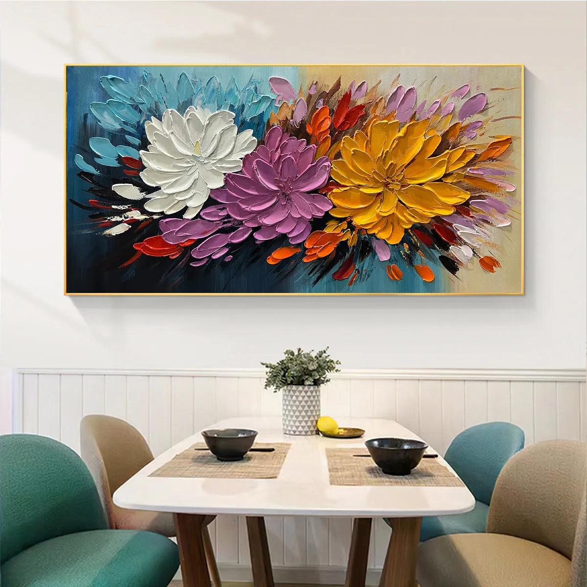 AUTUMN BOUQUET: Textured Floral Painting, Impasto Flowers, Colorful, Living Room, Dining Room - Image 6