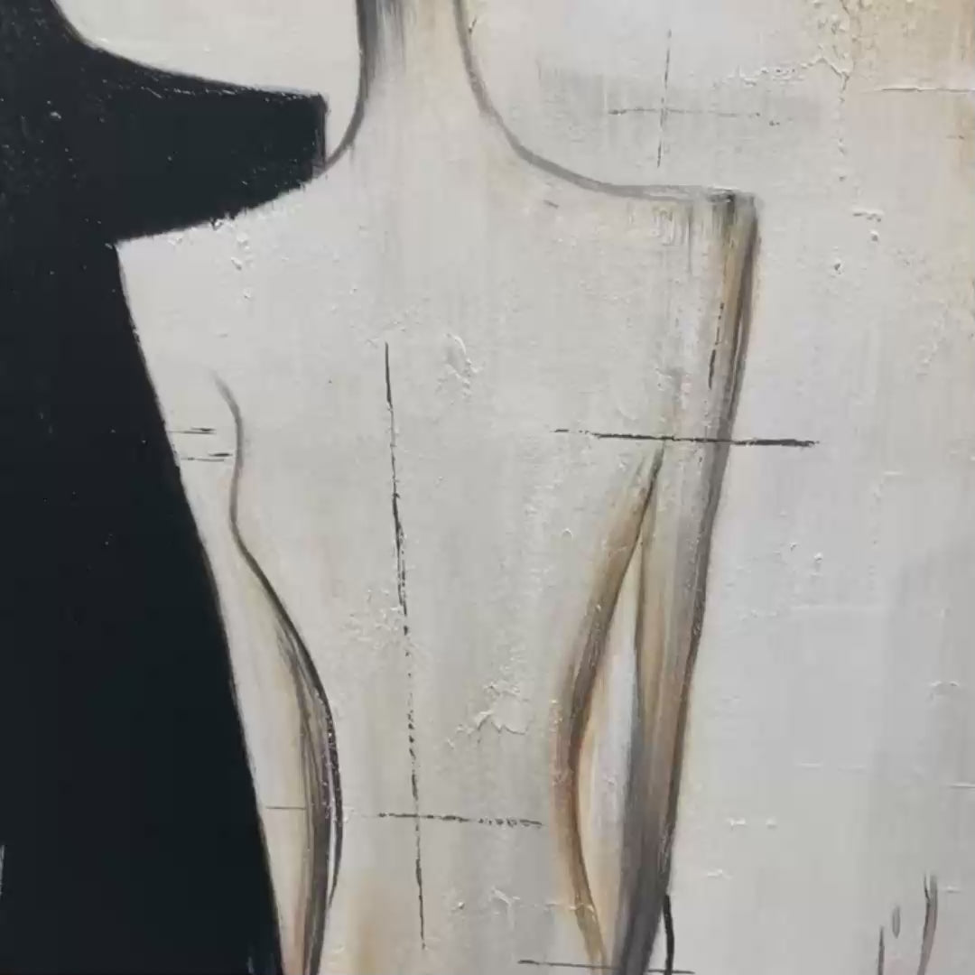 DUALITY: Abstract Figurative Textured Oil Painting - Image 3