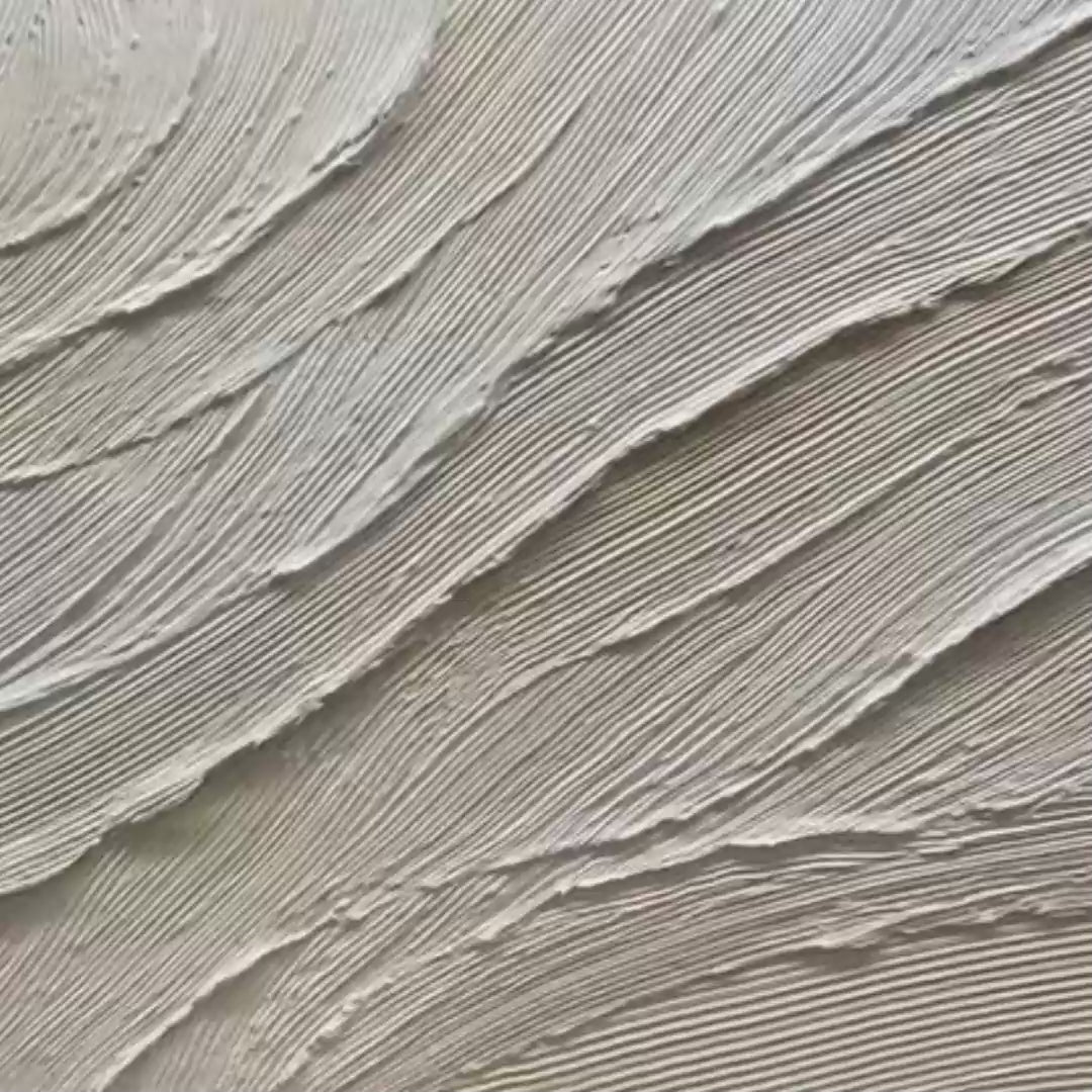 DESERT FLOW: Beige Abstract Minimalist Textured Painting for Living Room - Image 3
