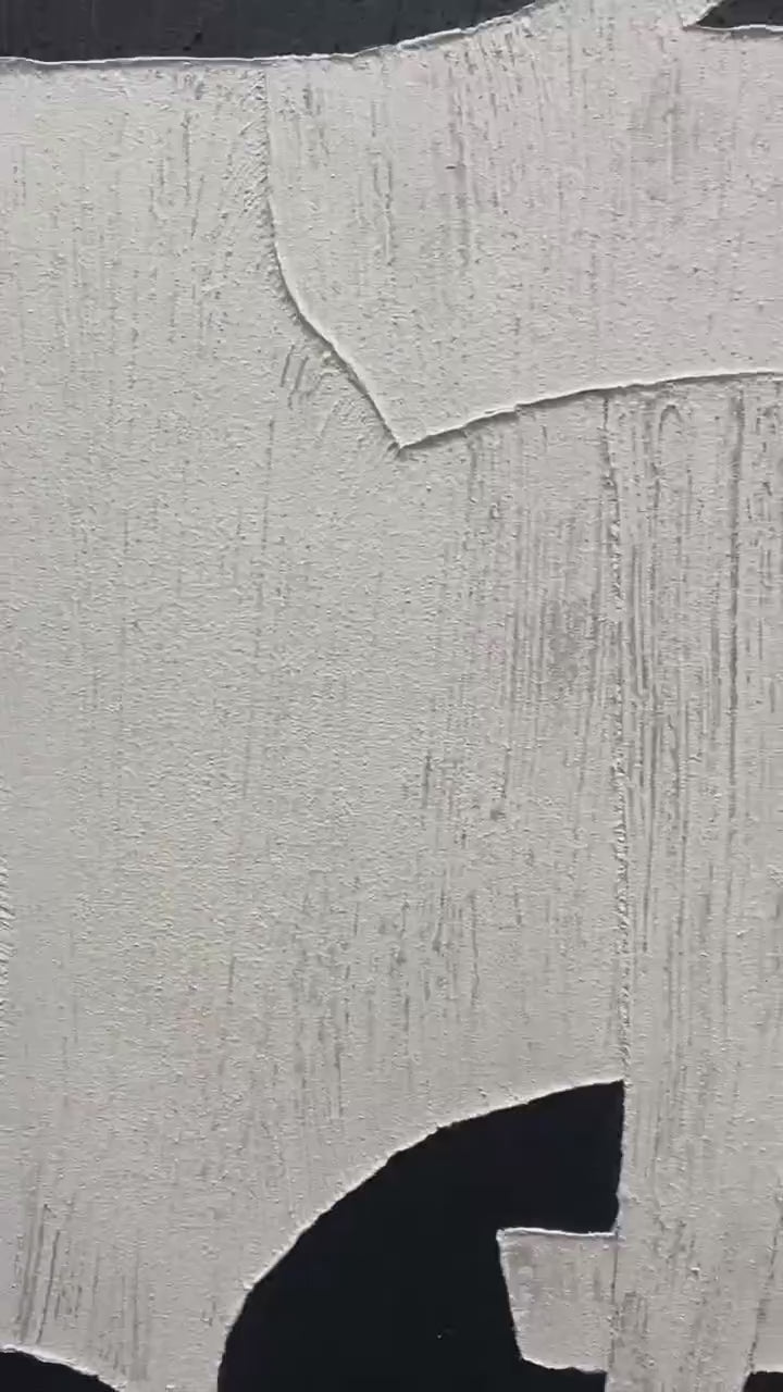 BLACK AND WHITE ABSTRACT: Minimalist Abstract Painting - Image 4