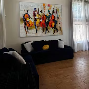 CELLOS IN HARMONY: Textured Musicians Oil Painting photo review