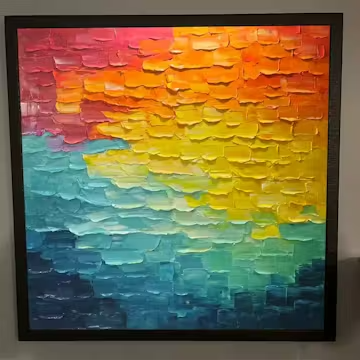 CHROMA FLOW: Textured Abstract Impasto Oil Painting photo review