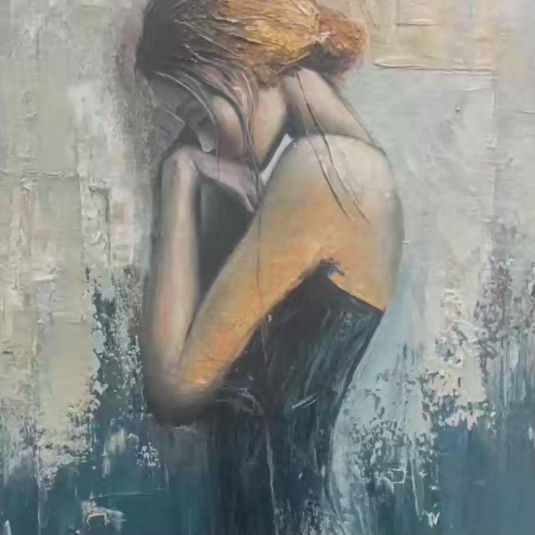INNER REFLECTIONS: Textured Portrait Oil Painting - Image 3