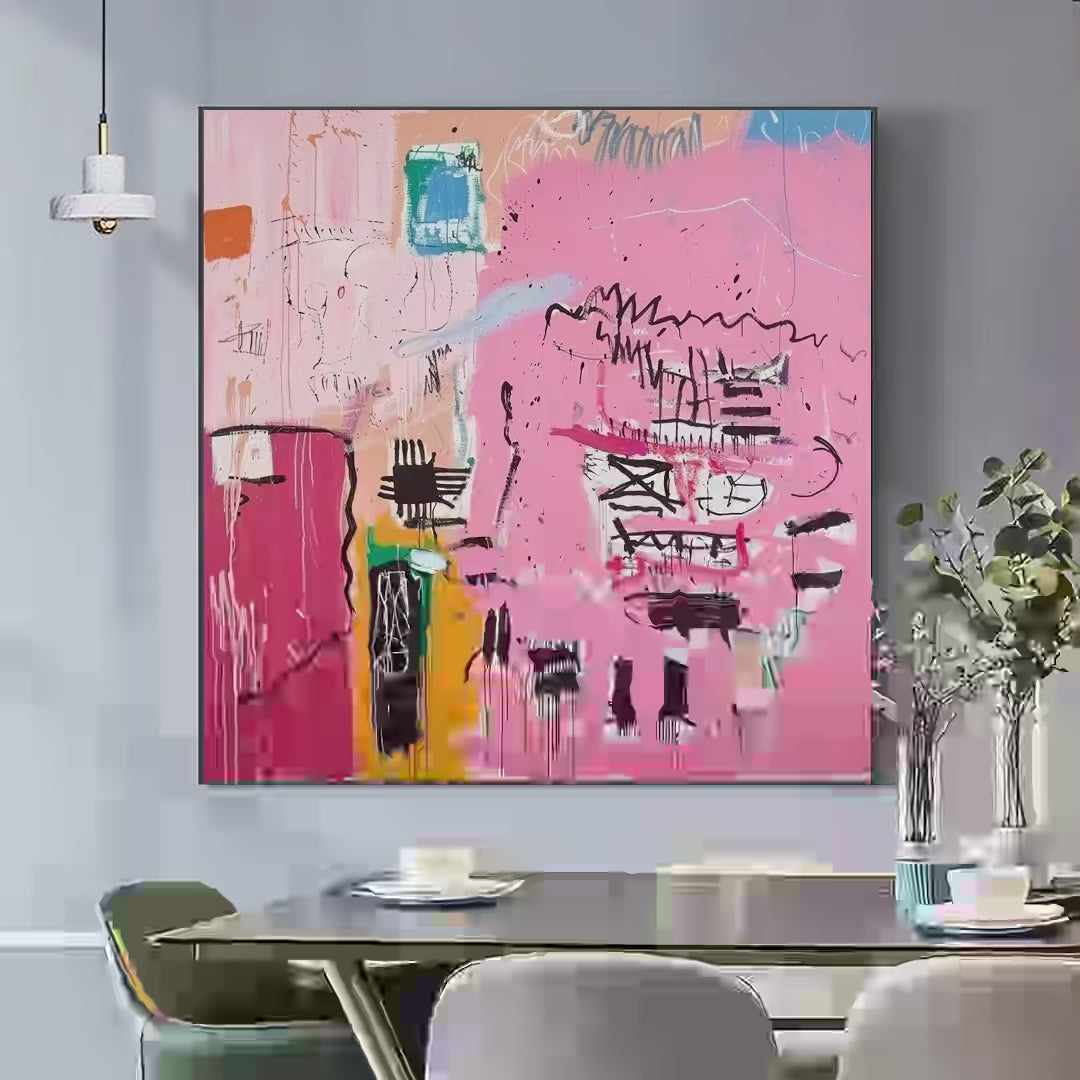 PINK EXPRESSION: Abstract Expressionist Painting, Pink Wall Art - Image 4