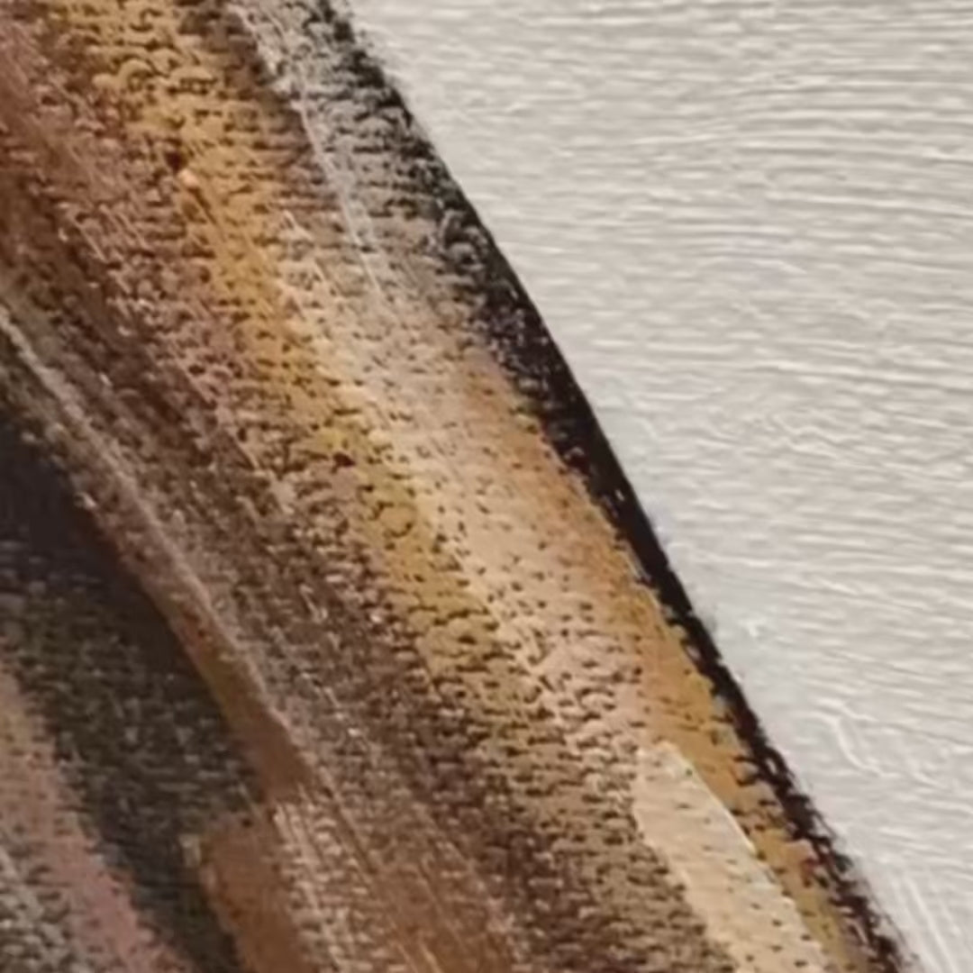 GOLDEN WHISPERS: Textured Abstract Tree Oil Painting - Image 3