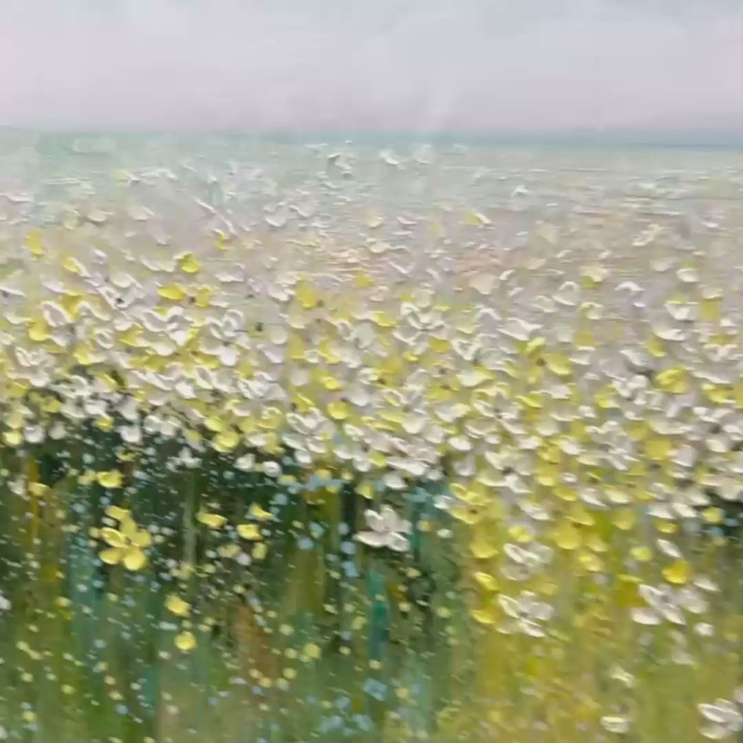 WHISPERING MEADOW: Impressionistic Wildflower Field Oil Painting - Image 3