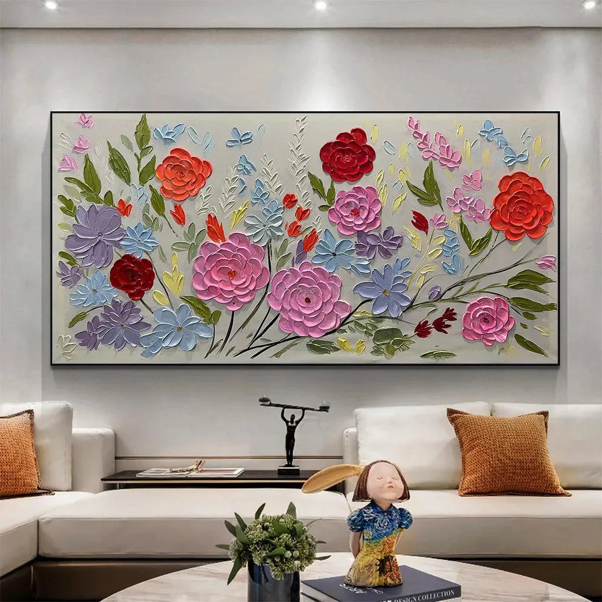 Hand-Painted Floral Oil Painting - Vibrant Garden Art - Image 2