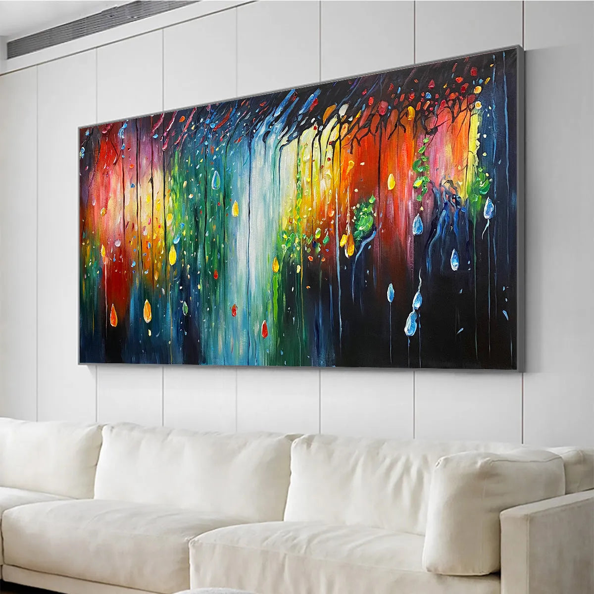 RAINFOREST MELODY: Abstract Painting, Colorful Waterfall, Living Room, Dining Room, Office - Image 4