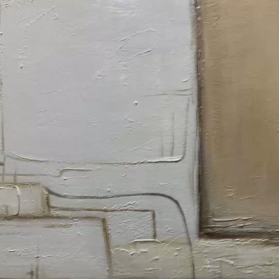 DESERT FLOW: Minimalist Abstract Textured Oil Painting - Image 3