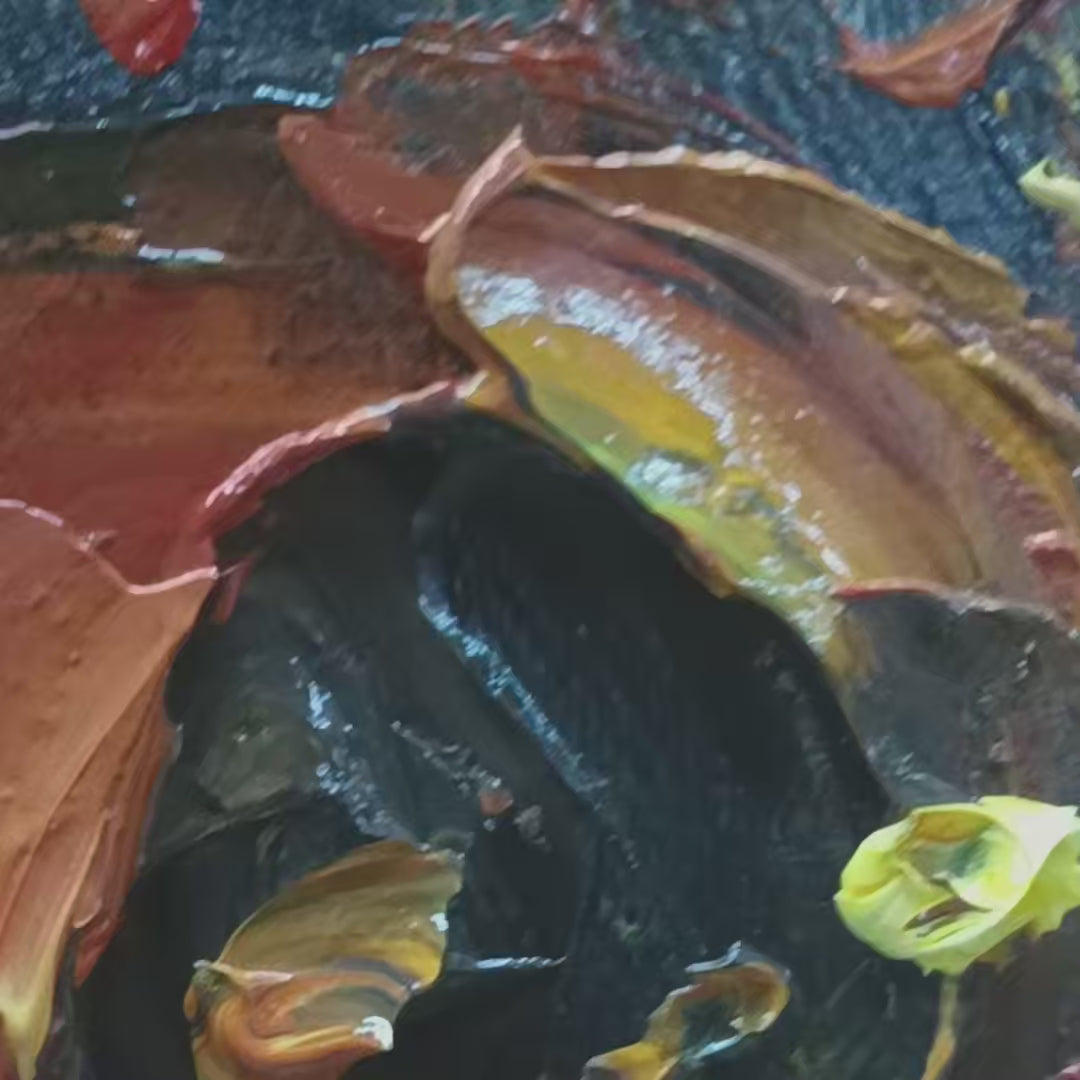 GOLDEN TRIO: Impasto Sunflower Oil Painting in Vibrant Yellows - Image 4