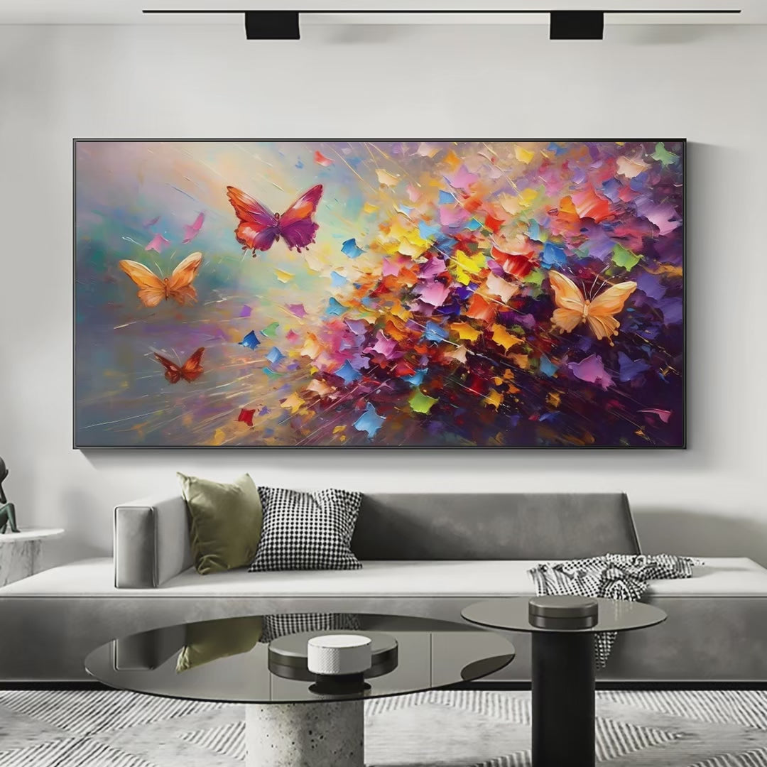 BUTTERFLY FLIGHT: Colorful Butterfly Painting on Canvas - Image 4