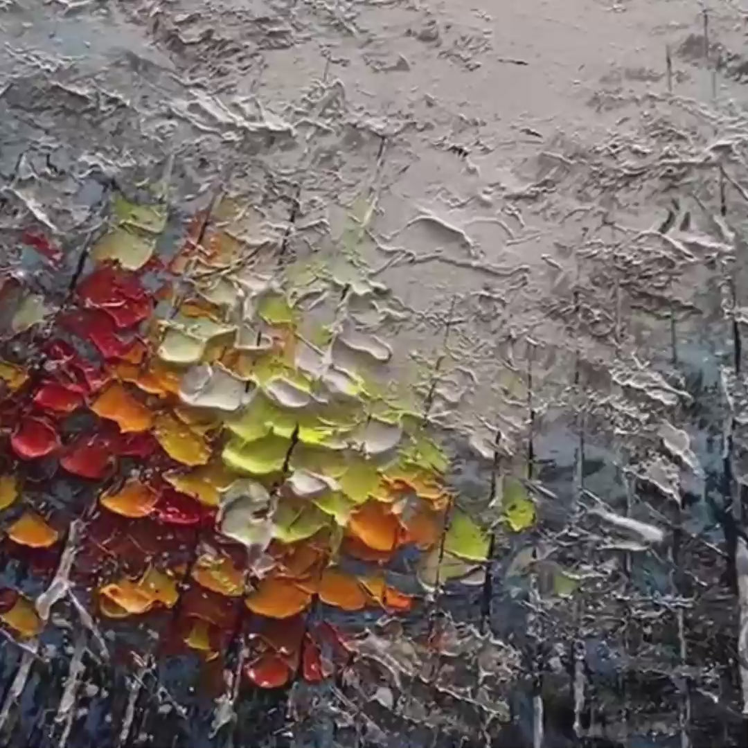 AUTUMN ASPEN: Textured Colorful Forest Landscape Impasto Painting - Image 3