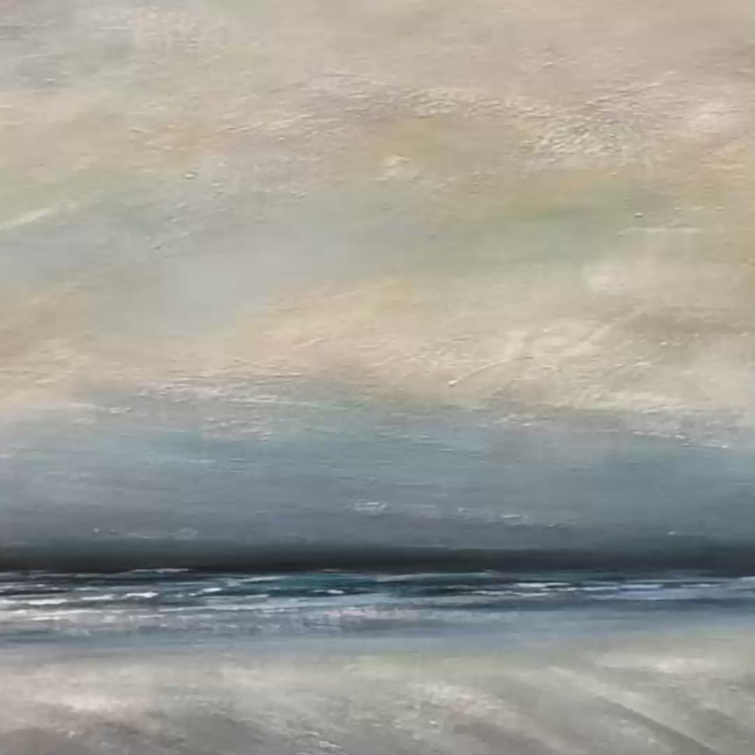 TWILIGHT COAST: Panoramic Coastal Landscape Painting, Horizontal Wall Art - Image 3