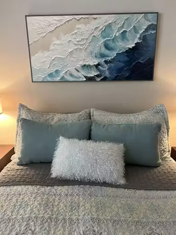 CRASHING WAVES: Textured Coastal Seascape Oil Painting photo review