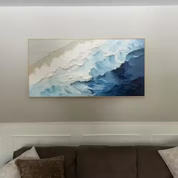 CRASHING WAVES: Textured Coastal Seascape Oil Painting photo review