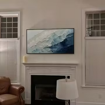 CRASHING WAVES: Textured Coastal Seascape Oil Painting photo review