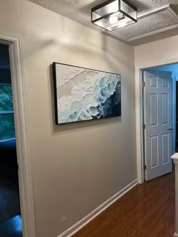 CRASHING WAVES: Textured Coastal Seascape Oil Painting photo review