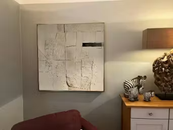 DECONSTRUCTED PLANS: Textured Minimalist Architectural Abstract Painting photo review
