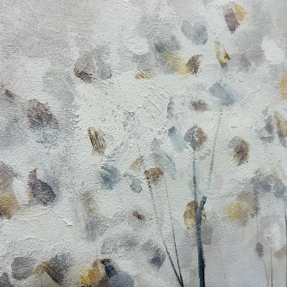 SILVER BIRCH MIST: Forest Landscape Painting in Grey and White - Image 3
