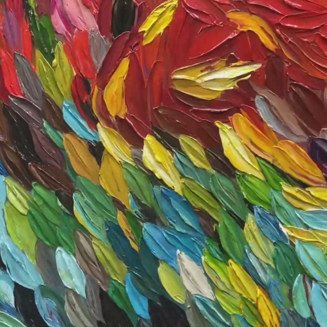 CHROMA WHISPERS: Colorful Abstract Impasto Oil Painting on Canvas - Image 3