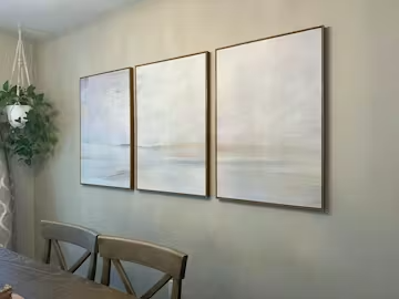 ABSTRACT BEACH TRIPTYCH: Minimalist Beach Painting Set of 3 photo review