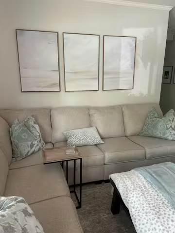 ABSTRACT BEACH TRIPTYCH: Minimalist Beach Painting Set of 3 photo review