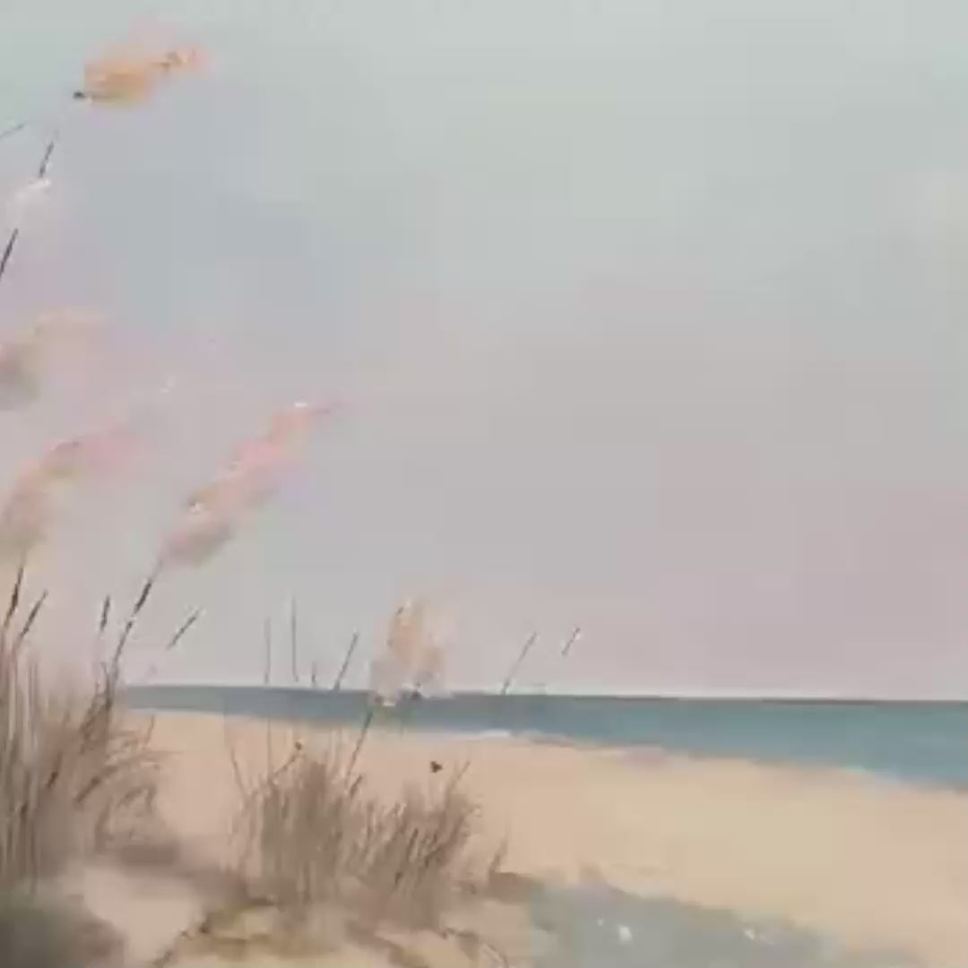 BEACH GRASS PANORAMIC: Beach Painting, Panoramic Wall Art - Image 3
