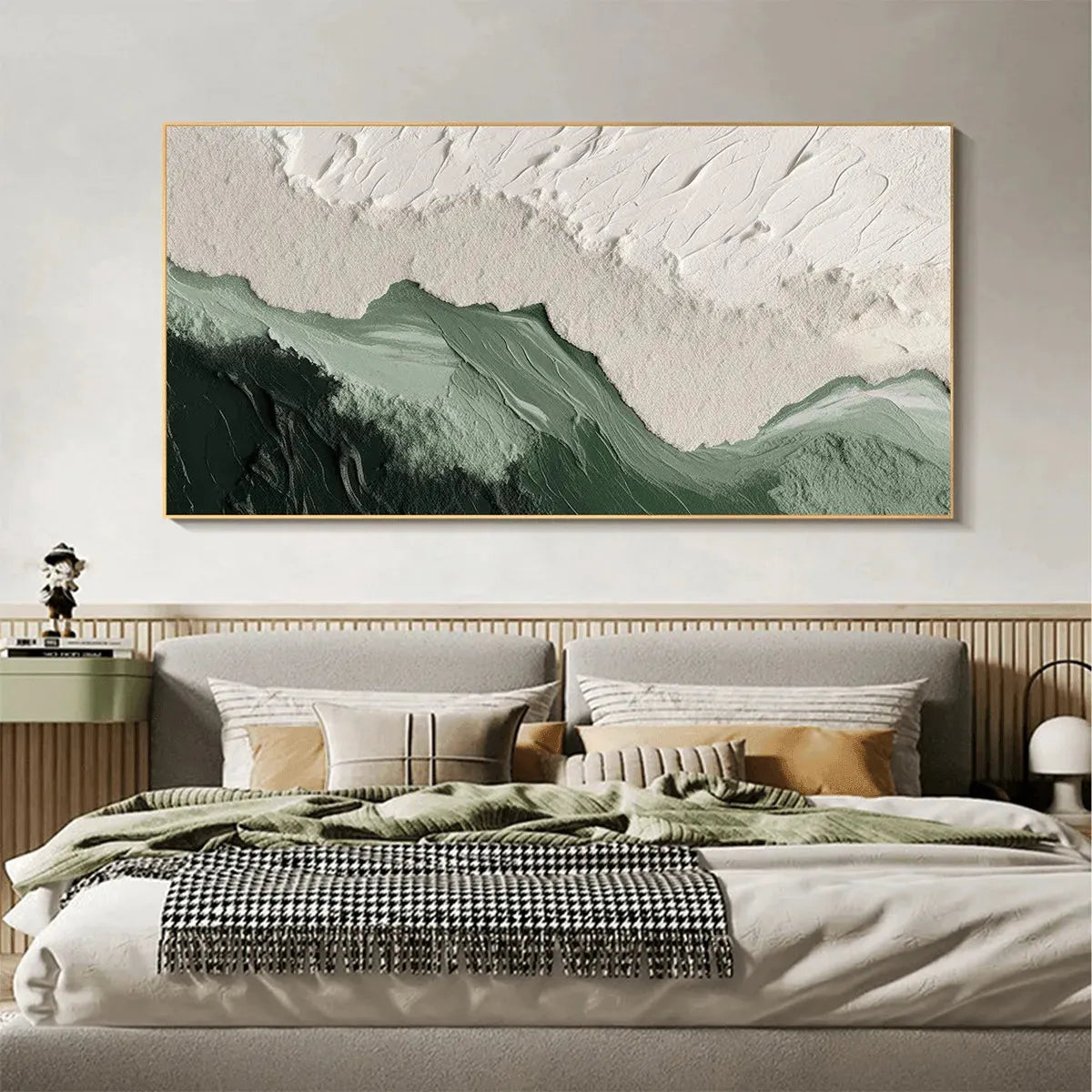 SAGE RIVER: Green and White Abstract Landscape Impasto Painting for Living Room - Image 6