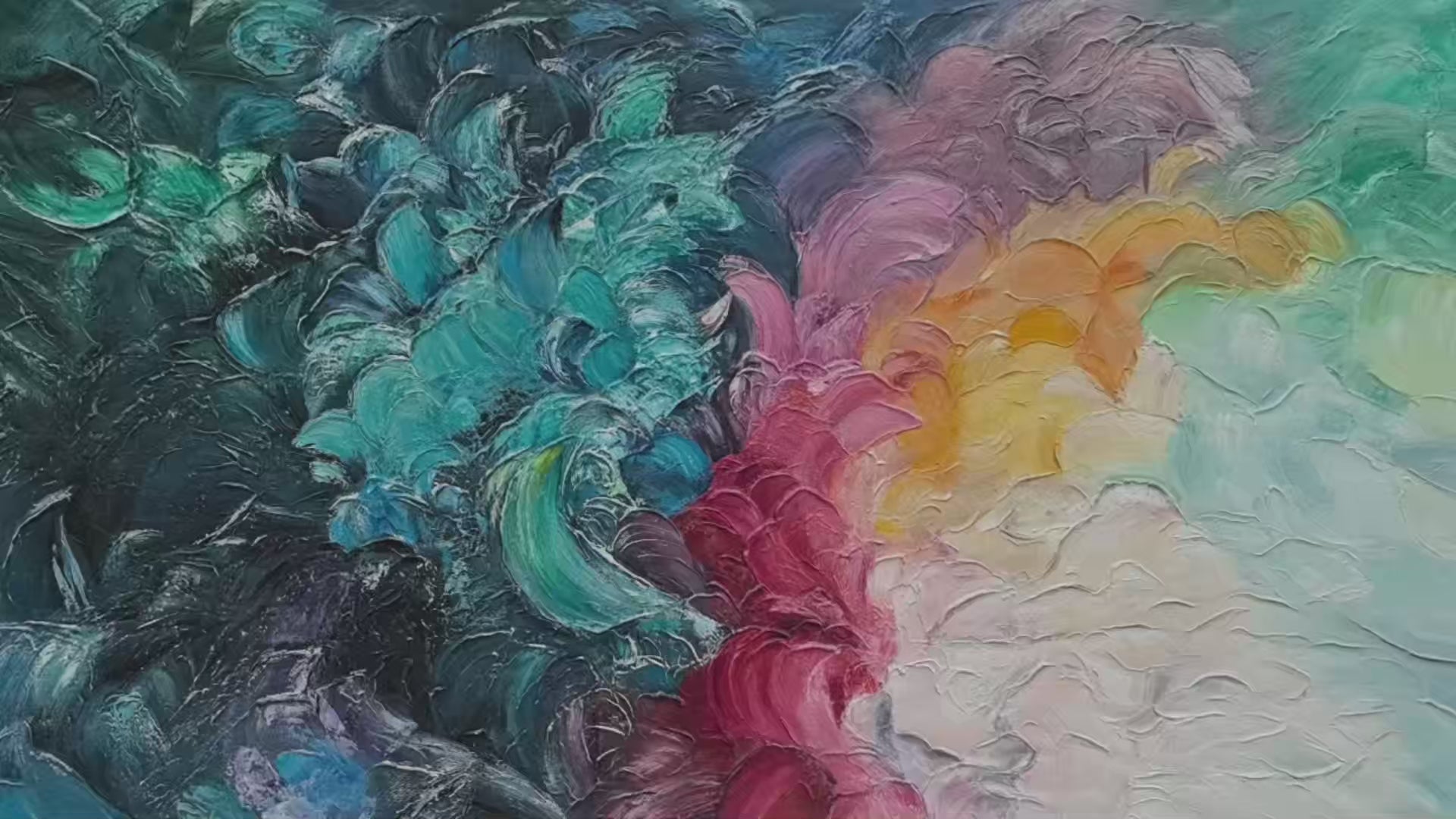 DUSK WHISPERS: Textured Abstract Impasto Oil Painting - Image 4