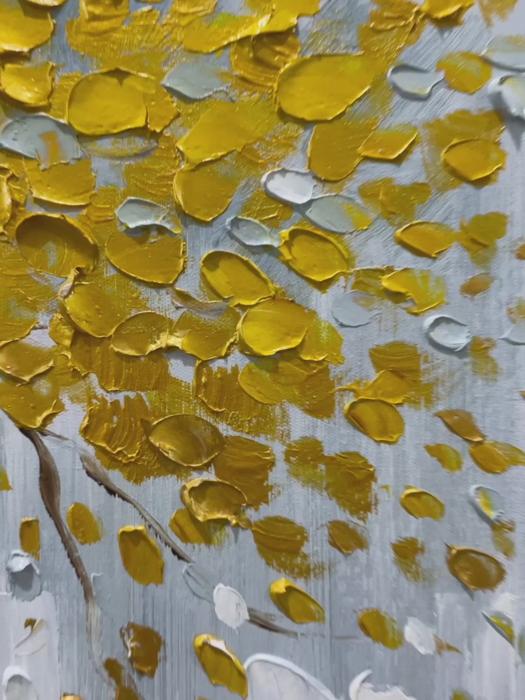 GOLDEN SANCTUARY: Textured Golden Tree Oil Painting on Canvas - Image 4