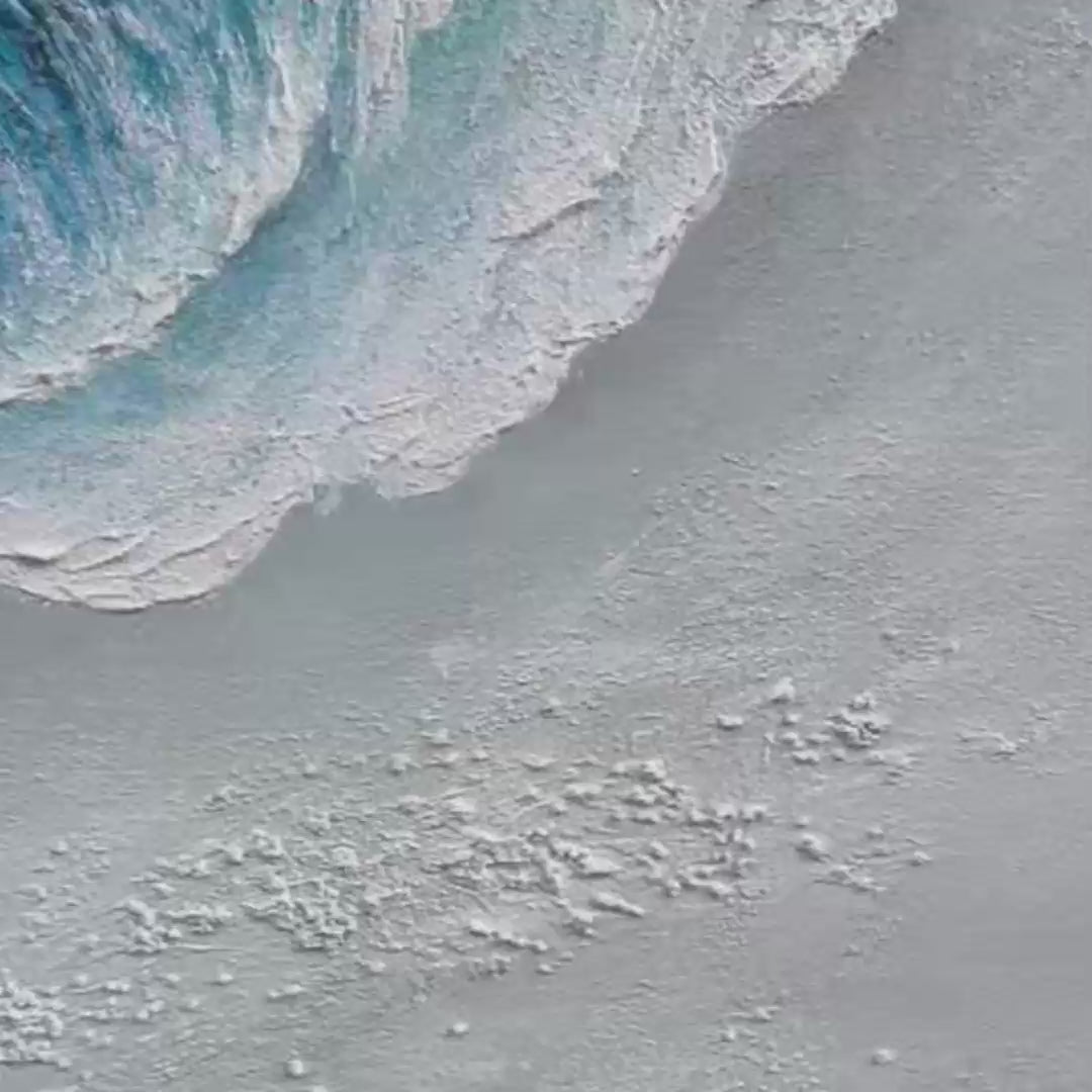 OCEAN'S EMBRACE: Ocean Waves Seascape Oil Painting - Image 3