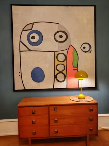 ABSTRACT FIGURE: Colorful Abstract Painting, Square Wall Art photo review