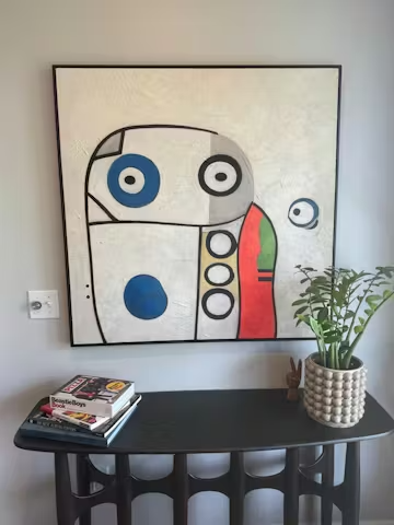 ABSTRACT FIGURE: Colorful Abstract Painting, Square Wall Art photo review
