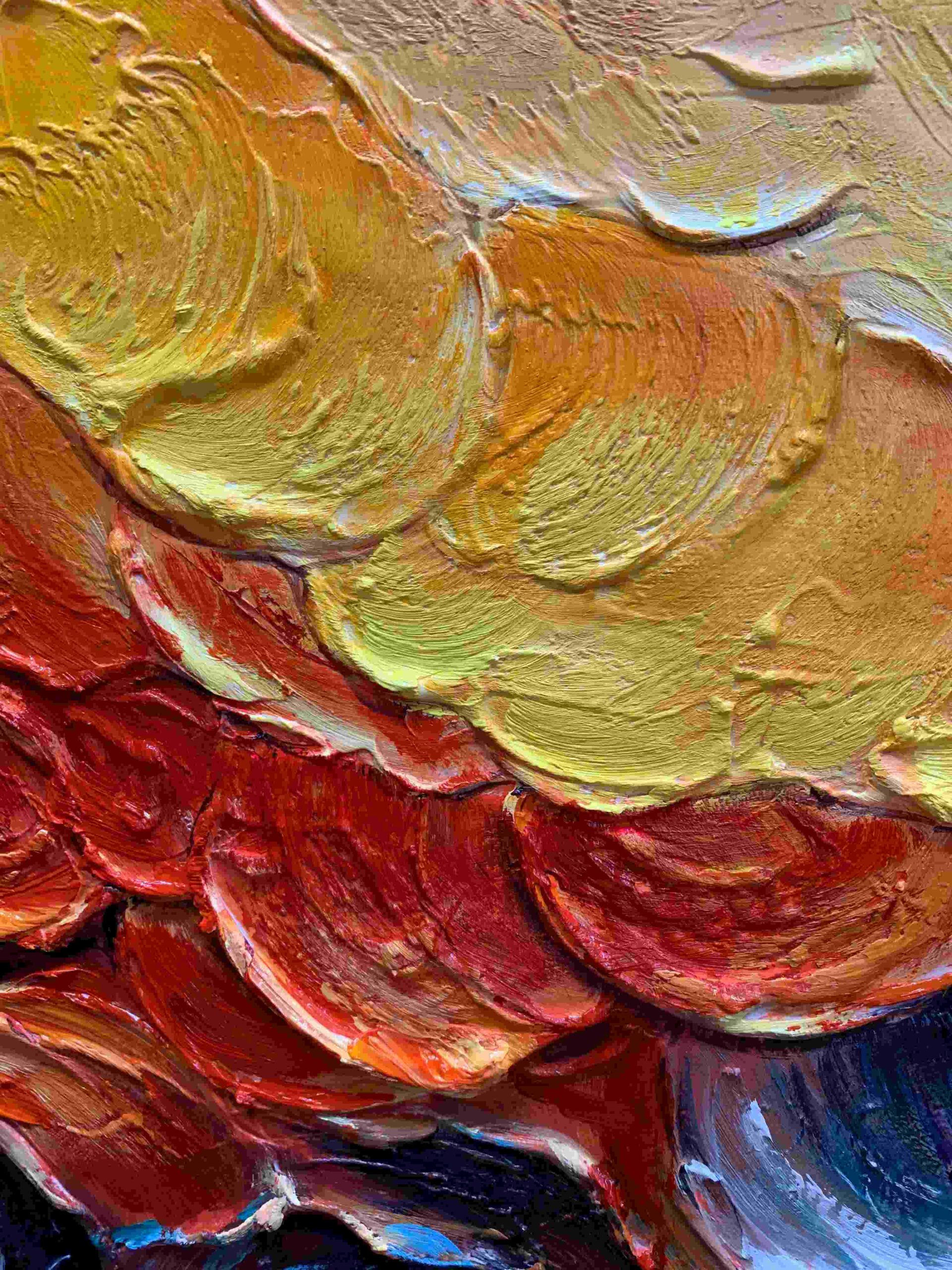MOLTEN HORIZON: Textured Impasto Abstract Landscape Oil Painting - Image 5