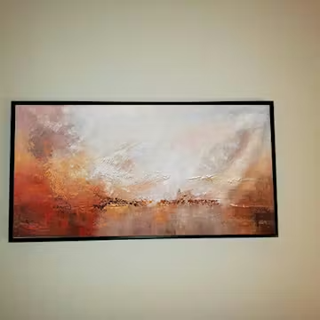 EMBER SKY: Abstract Landscape Textured Oil Painting in Warm Tones photo review