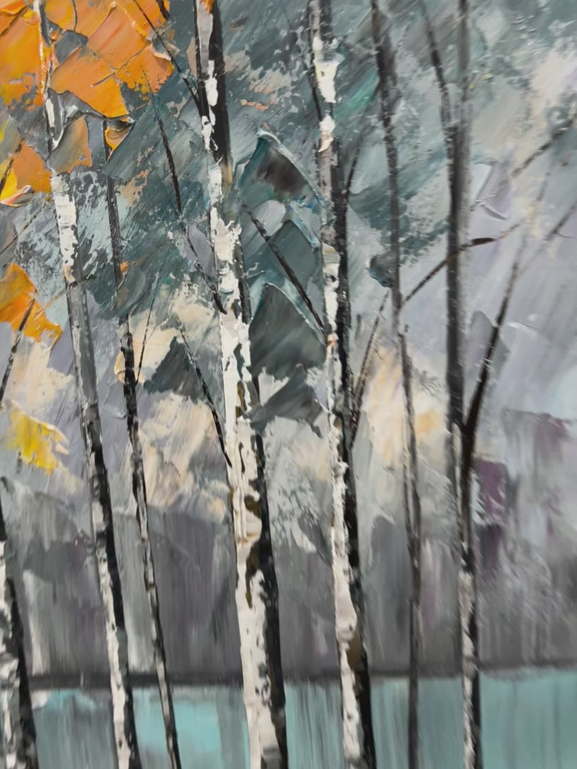 AUTUMN WHISPERS: Textured Impasto Landscape Oil Painting - Image 4