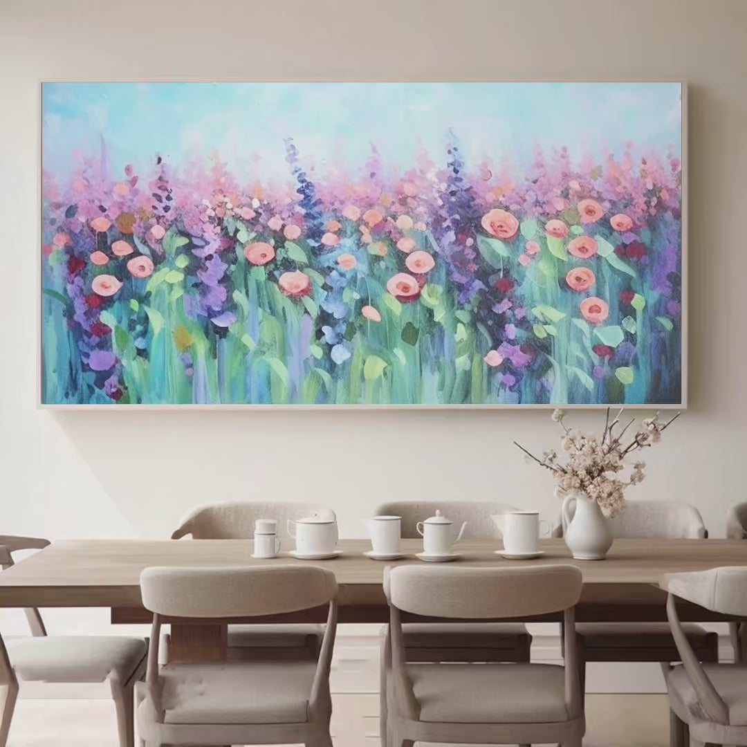 PASTEL MEADOW: Impressionistic Floral Landscape Painting - Image 2