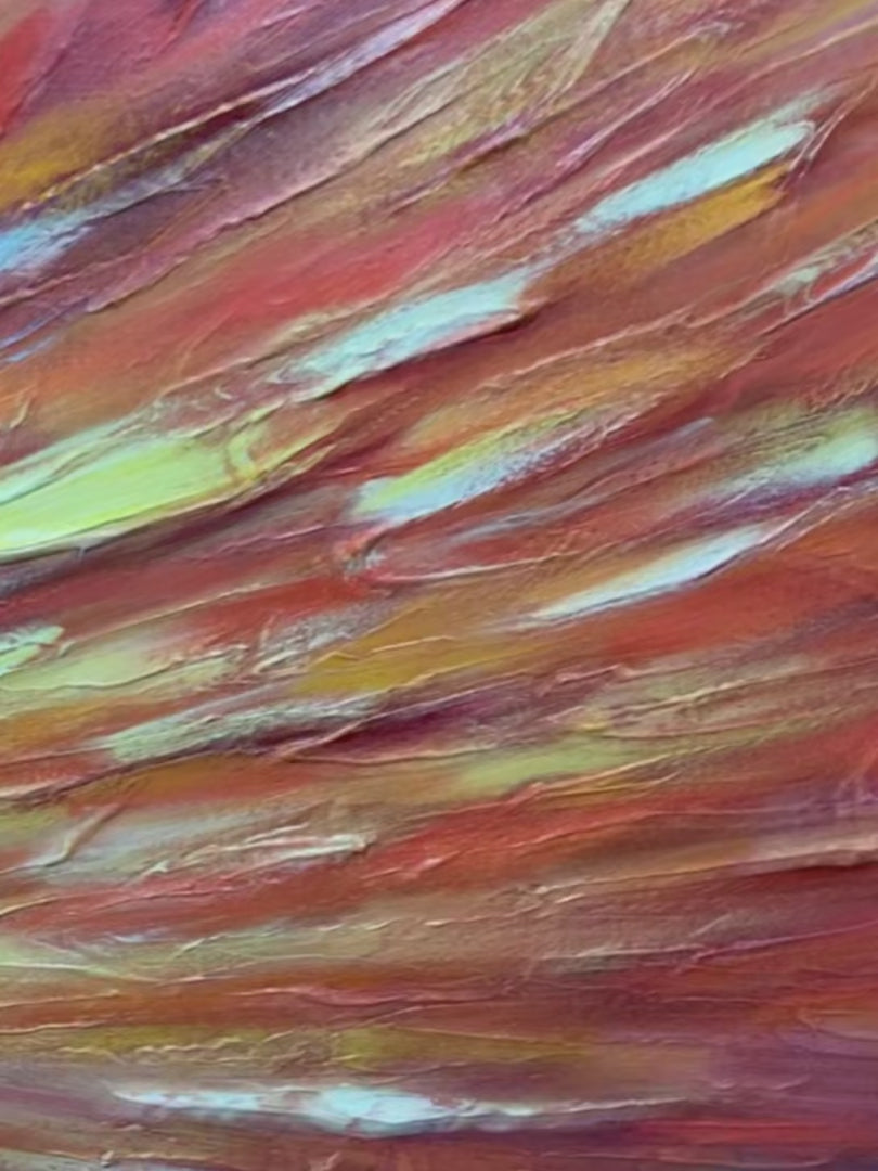 SOLAR FLARE: Textured Impasto Abstract Oil Painting - Image 3
