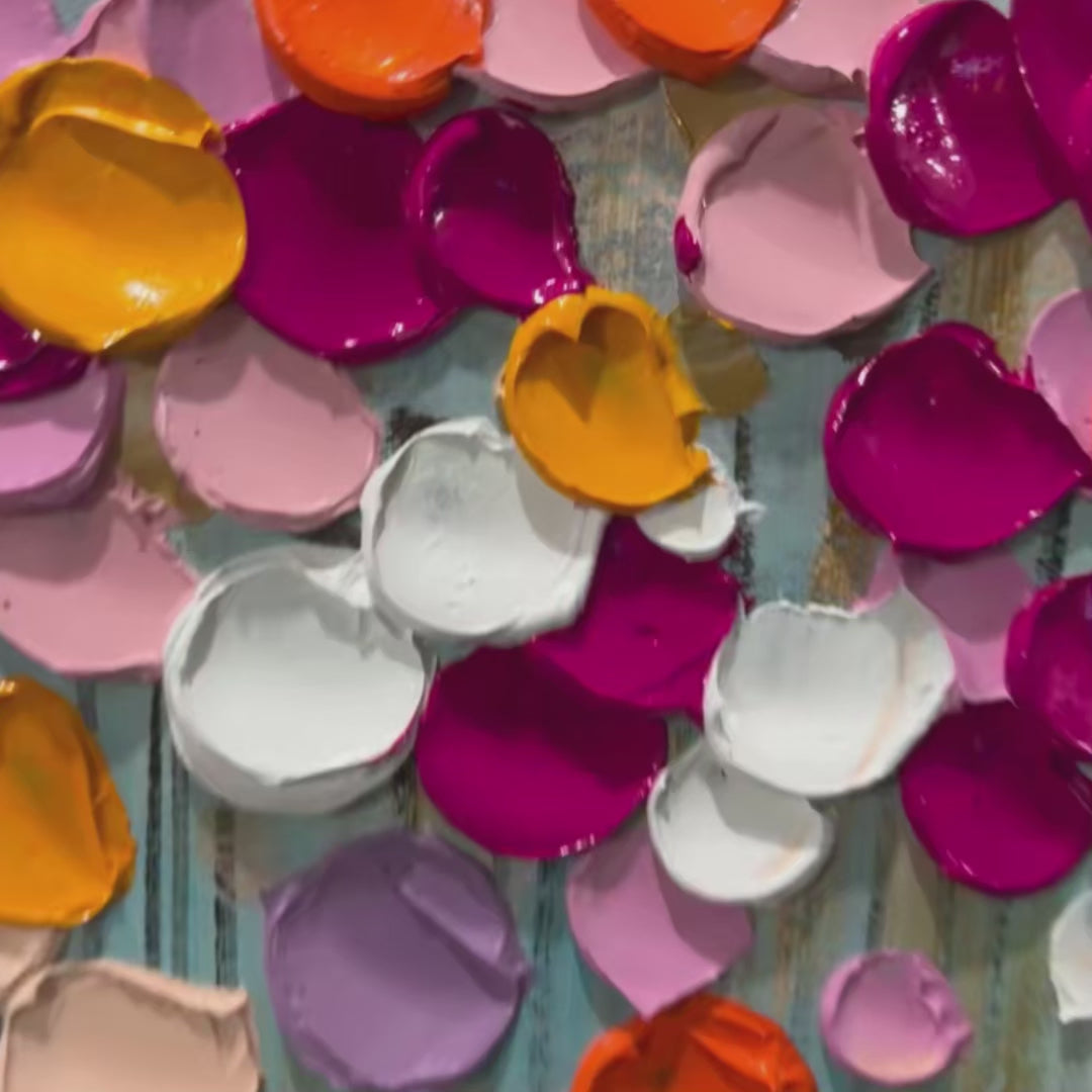 Vibrant Petals-A Burst of Colors in Oil Painting - Image 3