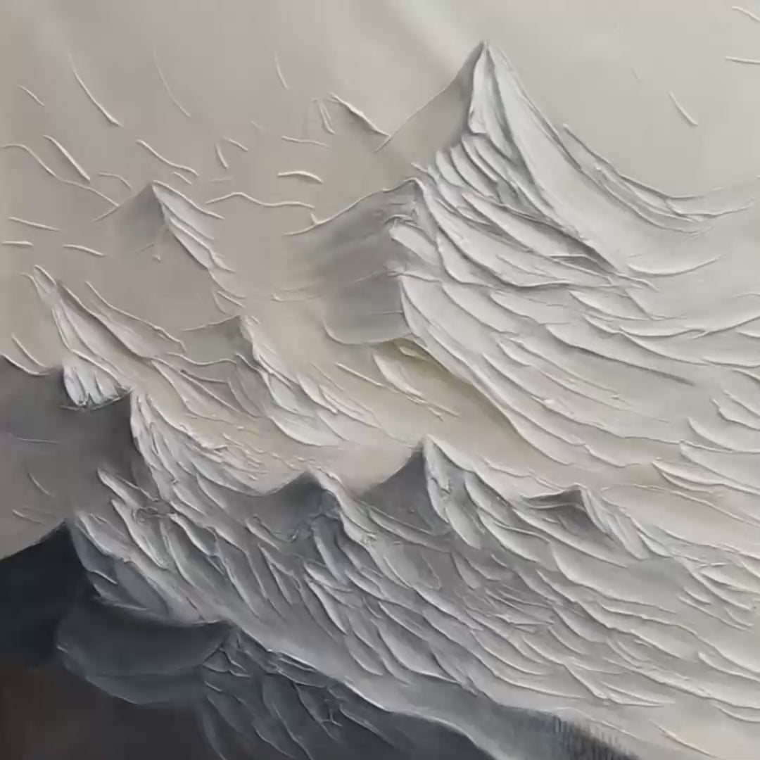 ALPINE MAJESTY: Textured Minimalist Mountain Painting - Image 3