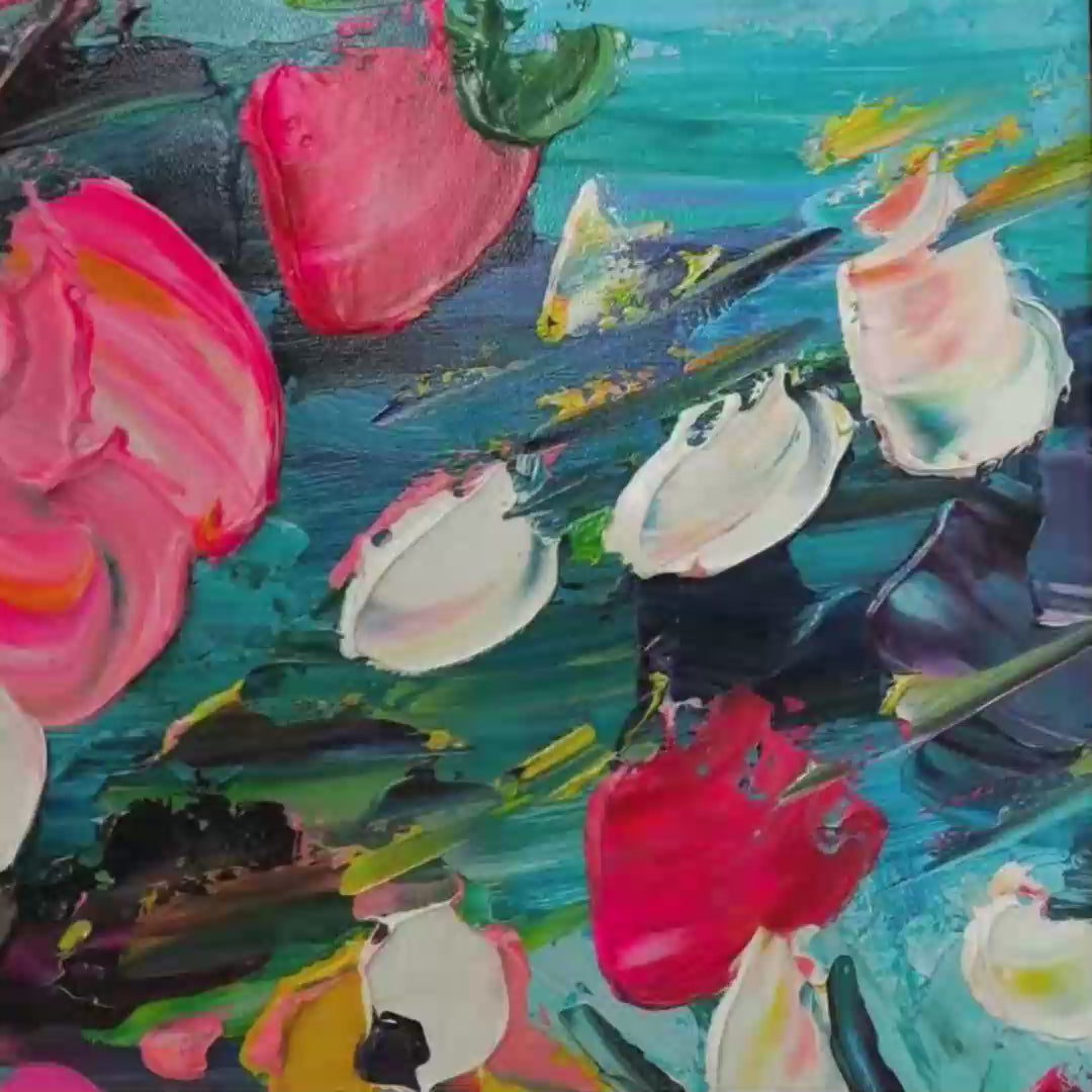 Ready to Ship | RED GARDEN | 20''x40'' | 50x100cm | Wood Frame - Image 3
