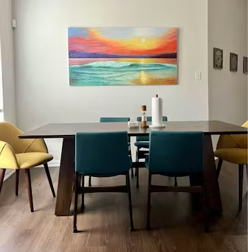 FIERY KISS: Coastal Sunset Oil Painting photo review