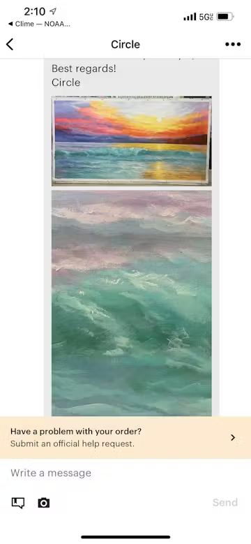 FIERY KISS: Coastal Sunset Oil Painting photo review