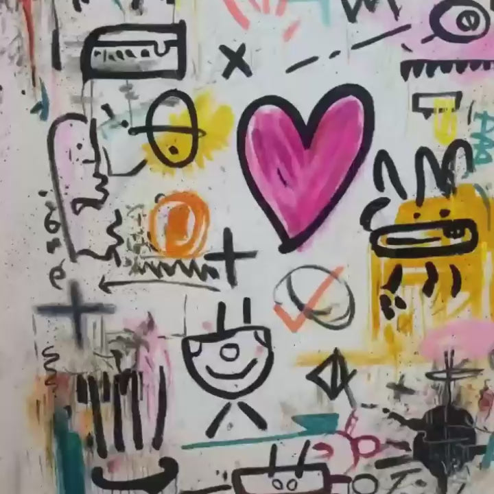 URBAN HEARTBEAT: Graffiti-Style Abstract Oil Painting - Image 3