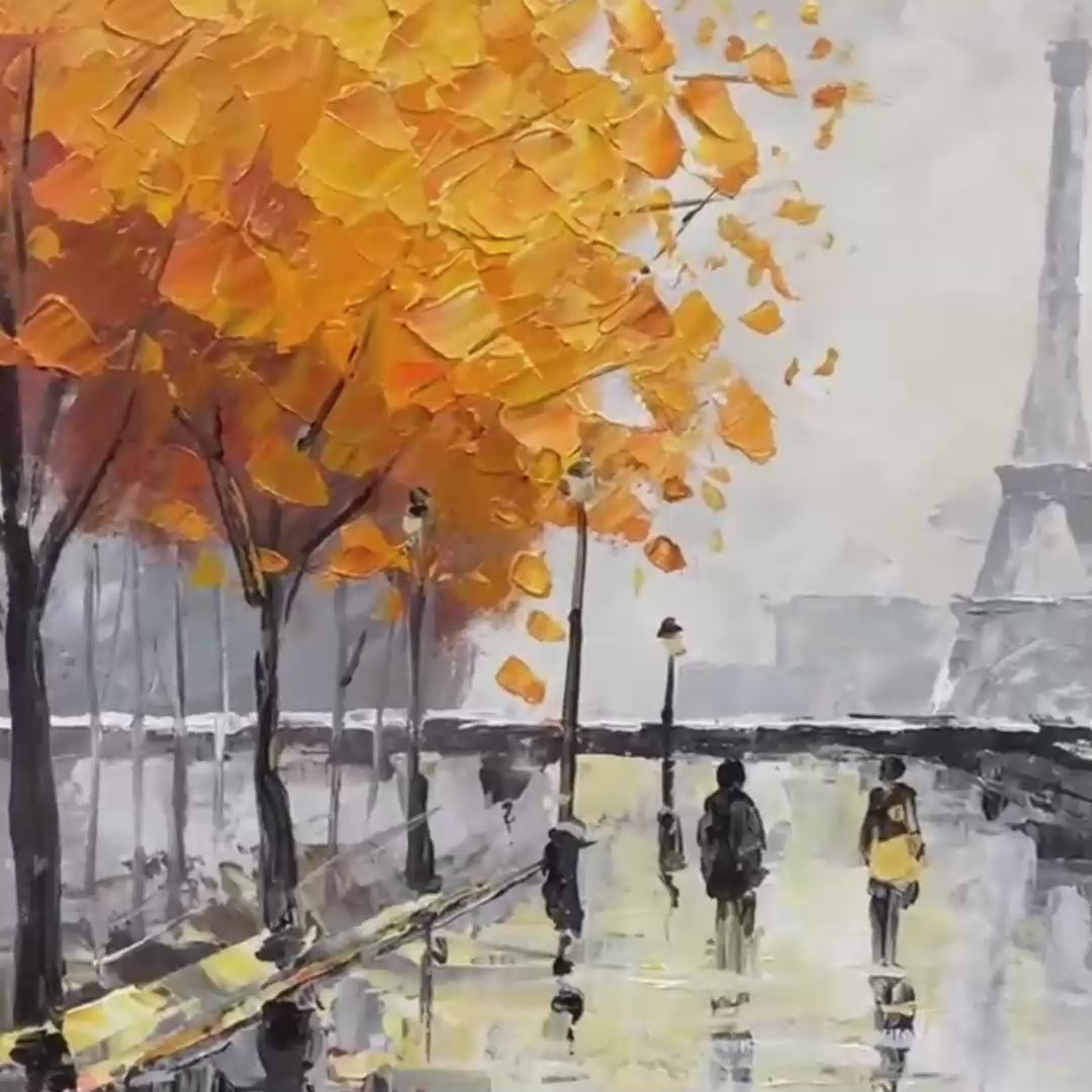 PARISIAN RAIN: Textured Cityscape Oil Painting - Image 3
